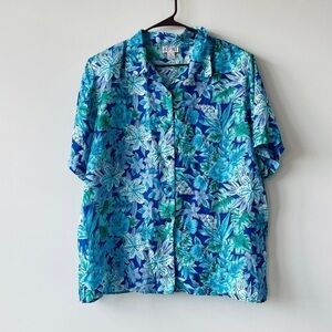 ♻️ VINTAGE 100% SILK Floral Blouse